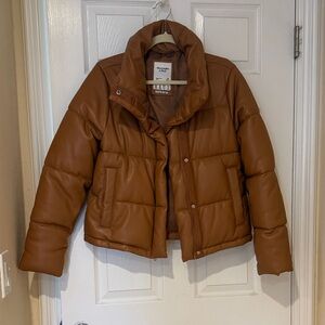 Abercrombie Faux Leather Puffer
